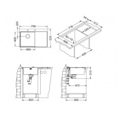 Мойка Alveus Pure 40L Kmb-90 нерж сталь (790 х 525) (распродажа)