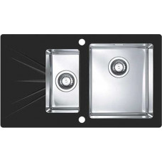 Мойка Alveus Karat 20 комби (860 х 500) Стальная/Чёрная