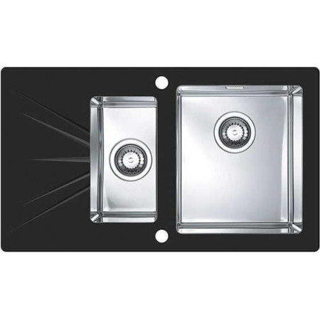 Мойка Alveus Karat 20 комби (860 х 500) Стальная/Чёрная