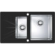 Мойка Alveus Karat 20 комби (860 х 500) Стальная/Чёрная