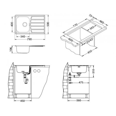 Мойка Alveus Zoom Maxim 20 Sat-90 нерж сталь (790 х 500) Мойка Alveus Zoom Maxim 20 Sat-90 нерж сталь (790 х 500)