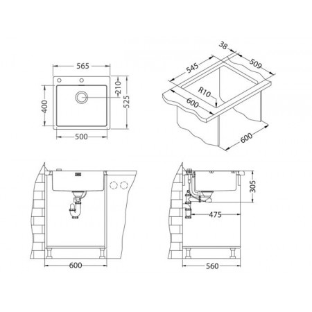 Мойка Alveus Pure 70 Kmb-90 нерж сталь (565 х 525) Мойка Alveus Pure 70 Kmb-90 нерж сталь (565 х 525)