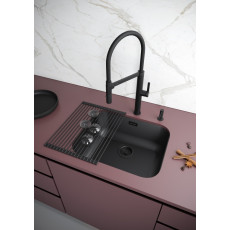Ролл-мат круглый COLUMNA, C440-SB, силикон черный, 330х440мм, Paulmark