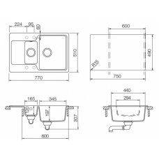 Мойка кварцевая Schock Cambridge 60 D Cristalite 770x510 эверест