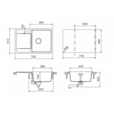 Мойка кварцевая Schock Eton 50 D Cristadur 765х510 поларис