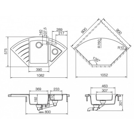 Мойка кварцевая Schock Lotus 90С (С-150) Cristadur 1082x575 магма Мойка кварцевая Schock Lotus 90С (С-150) Cristadur 1082x575 магма