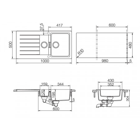 Мойка кварцевая Schock Signus 60D (D-150) Cristadur 1000x500 бронза Мойка кварцевая Schock Signus 60D (D-150) Cristadur 1000x500 бронза