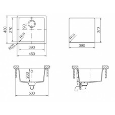 Мойка кварцевая Schock Soho 50 (N-100S) Cristadur 450x430 поларис