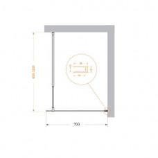 Душевая перегородка BelBagno KRAFT-L-1-70-C-NERO