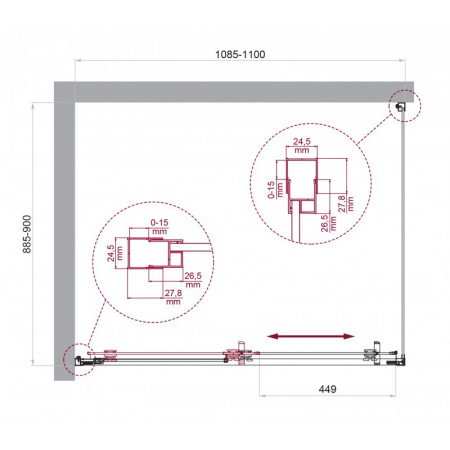Душевой уголок BelBagno LUCE-AH-1-110/90-C-Cr Душевой уголок BelBagno LUCE-AH-1-110/90-C-Cr