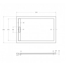 Поддон из искусственного мрамора 120х80 Cezares TRAY-AS-AH-120/80-30-W без сифона