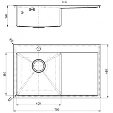 Мойка Alveus Quarto 30 Brs-90 нерж сталь (780 х 480)