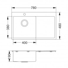 Мойка Alveus Quarto 30 Brs-90 нерж сталь (780 х 480)
