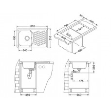 Мойка Alveus Elegant 30 Lei-90 Fi нерж сталь (810 х 510)