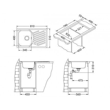 Мойка Alveus Elegant 30 Lei-90 Fi нерж сталь (810 х 510) Мойка Alveus Elegant 30 Lei-90 Fi нерж сталь (810 х 510)