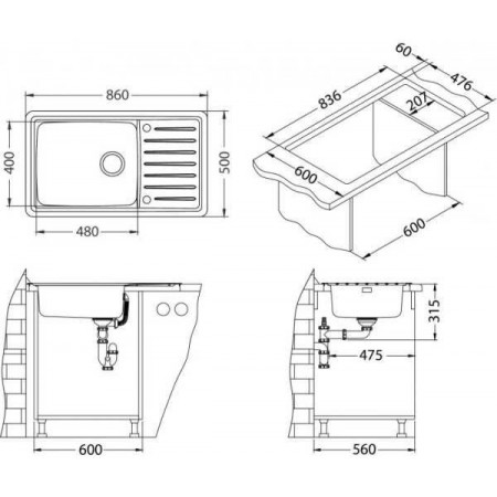 Мойка Alveus Galeo 30 Sat-90 Fi нерж сталь (790 х 500) Мойка Alveus Galeo 30 Sat-90 Fi нерж сталь (790 х 500)