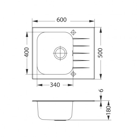 Мойка Alveus Vitro 10 комби (600 х 500) Стальная/Белая Мойка Alveus Vitro 10 комби (600 х 500) Стальная/Белая