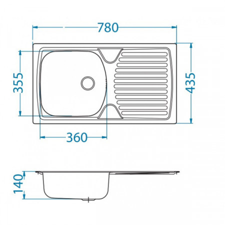 Мойка Alveus Basic 170 Lei-60 нерж сталь (780 х 435) Мойка Alveus Basic 170 Lei-60 нерж сталь (780 х 435)