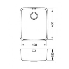 Мойка Под столешницу Alveus Luno 40 Sat нерж сталь (511 х 429)