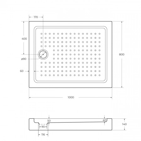 Поддон акриловый 100х80 Cezares TRAY-A-AH-100/80-15-W с сифоном Поддон акриловый 100х80 Cezares TRAY-A-AH-100/80-15-W с сифоном