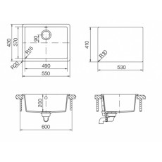 Мойка кварцевая Schock Soho 60 (N-100) Cristadur 550x430 пуро