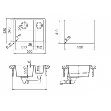 Мойка кварцевая Schock Soho 60 Plus (N-150) Cristadur 550x430 пуро