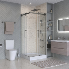 Душевой уголок BelBagno MARINO-2-A-2-90-C-GM 90х90см профиль оружейная сталь, стекло прозрачное