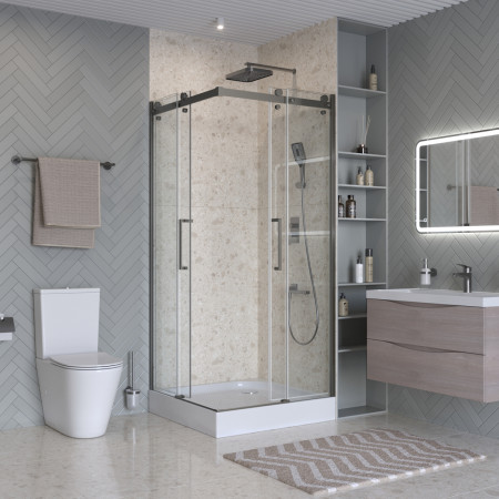Душевой уголок BelBagno MARINO-2-A-2-90-C-GM 90х90см профиль оружейная сталь, стекло прозрачное Душевой уголок BelBagno MARINO-2-A-2-90-C-GM 90х90см профиль оружейная сталь, стекло прозрачное