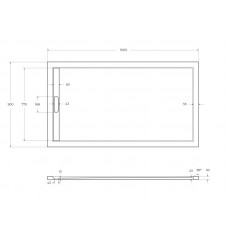 Поддон из искусственного мрамора 160х90 Cezares TRAY-AS-AH-160/90-30-W без сифона