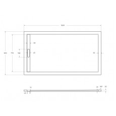 Поддон из искусственного мрамора 160х90 Cezares TRAY-AS-AH-160/90-30-W без сифона
