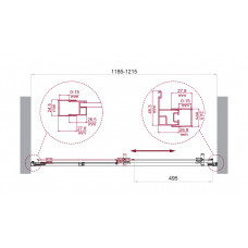 Дверь в проём BelBagno LUCE-BF-1-120-P-Cr