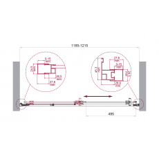 Дверь в проём BelBagno LUCE-BF-1-120-P-Cr