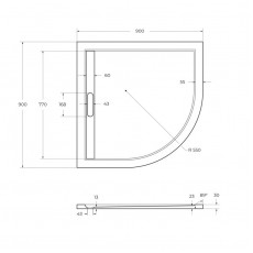Поддон из искусственного мрамора 90х90 Cezares TRAY-AS-R-90-30-W без сифона