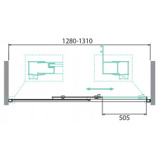 Дверь в проём BelBagno DUE-BF-1-130-C-Cr