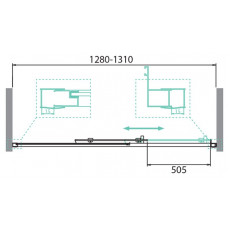 Дверь в проём BelBagno DUE-BF-1-130-C-Cr