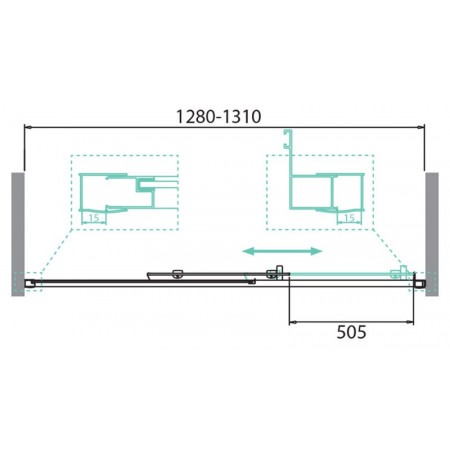 Дверь в проём BelBagno DUE-BF-1-130-C-Cr Дверь в проём BelBagno DUE-BF-1-130-C-Cr