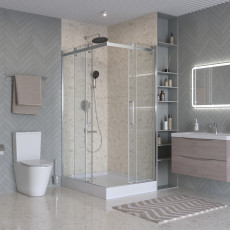 Душевой уголок 120х90см BelBagno MARINO-2-AH-2-120/90-C-CR профиль хром, стекло прозрачное