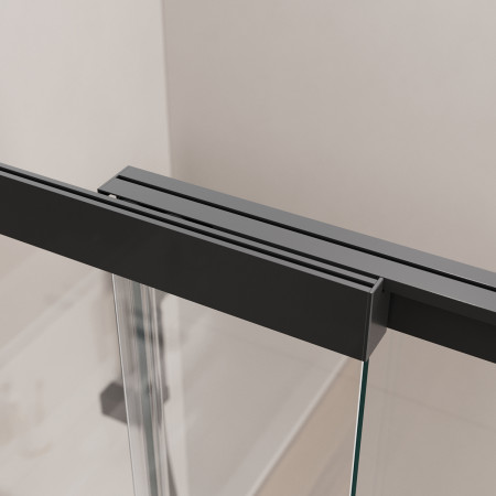 Душевая шторка на ванну CEZARES SLIDER-FIX-VF-11-90/150-C-NERO с фиксированным креплением одной створки