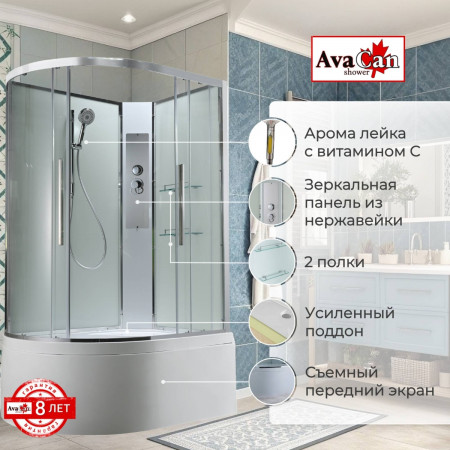 Душевая кабина EM5811RNT без крыши прозрачная