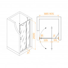 Душевая дверь RGW HO-014B 900