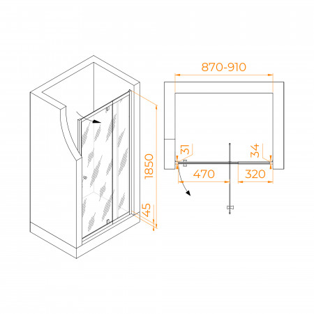 Душевая дверь RGW PA-02 NEW 900 Душевая дверь RGW PA-02 NEW 900