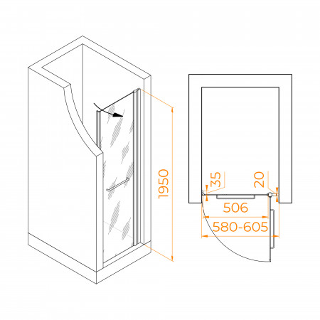 Душевая дверь RGW PA-103 600 Душевая дверь RGW PA-103 600