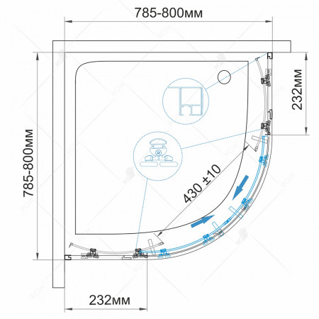 Душевой уголок RGW CL-53 800x800
