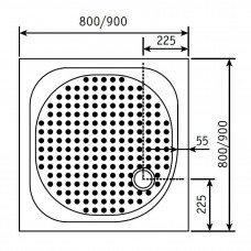 Душевой поддон квадратный RGW LUX/TN  900x900