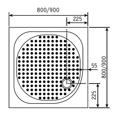 Душевой поддон квадратный RGW LUX/TN  900x900