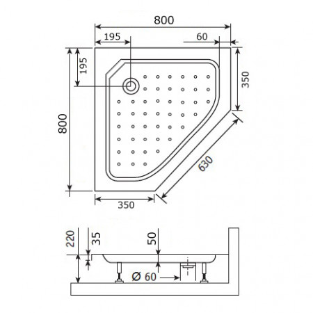 Душевой поддон трапеция RGW STYLE-TR 800x800 Душевой поддон трапеция RGW STYLE-TR 800x800
