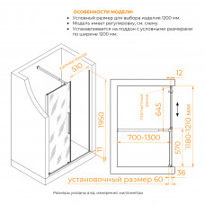 Душевая дверь RGW TO-18B 1200