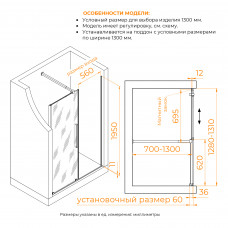 Душевая дверь RGW TO-18B 1300