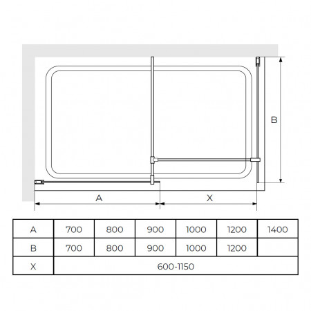 Душевая перегородка RGW WA-021B (WA-011B (2 шт.) + S-1220B) 900x1000 Душевая перегородка RGW WA-021B (WA-011B (2 шт.) + S-1220B) 900x1000