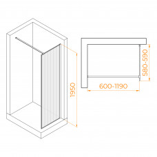 Душевая перегородка RGW WA-08B 600